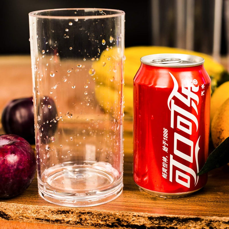 AOYITE 20-ounce Plastic Tumblers Dishwasher-Safe Premium Quality Juice Water Glasses BPA-free Clear Set of 6 Drinking Cups - Image 4